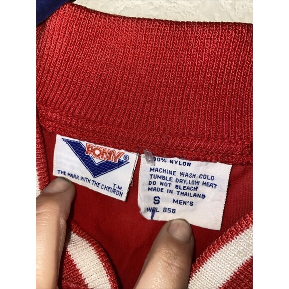 Vintage Pony Varsity Track Jacket Red Mens S 80s y2k 90s Hip Hop retro gorp - Picture 5 of 8